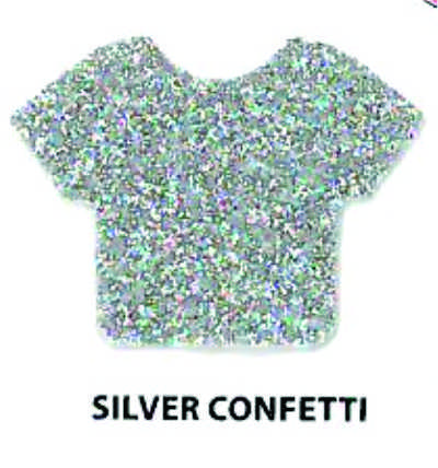 Siser HTV Vinyl Glitter Silver Confetti 12"x20" Sheet